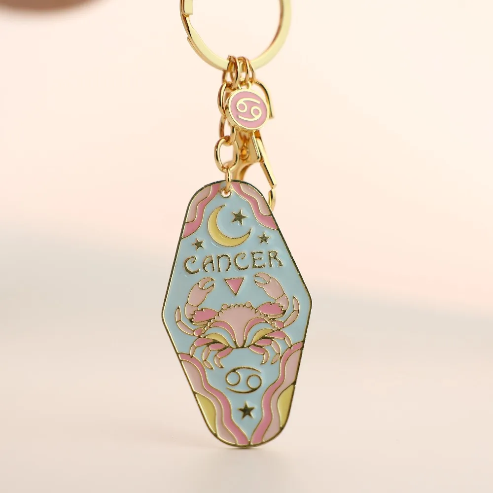Aquarius Pisces Aries Zodiac Sign Keychain Taurus Gemini Cancer Leo Virgo Libra 12 Constellation Keychain