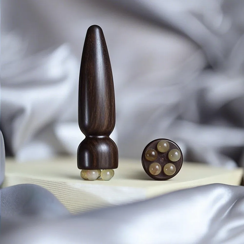 

Five Beads Design Sandalwood Lotus Seedpod Massager Face Lifting and Tightening Natural Material Eye Massage Stick Skin Scraping