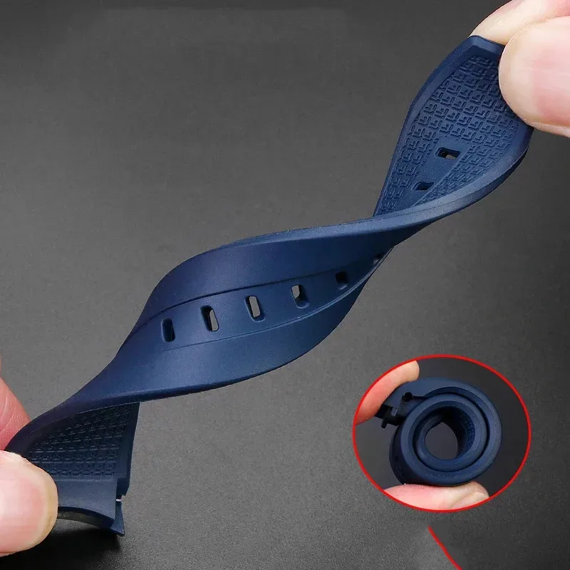 21 مم 22 مم لتيسو 407A T 120417 سوار ساعة مطاطي 1853 نجم البحر للغوص T120 سوار برتقالي أزرق للرجال بحزام سيليكون منحني النهاية