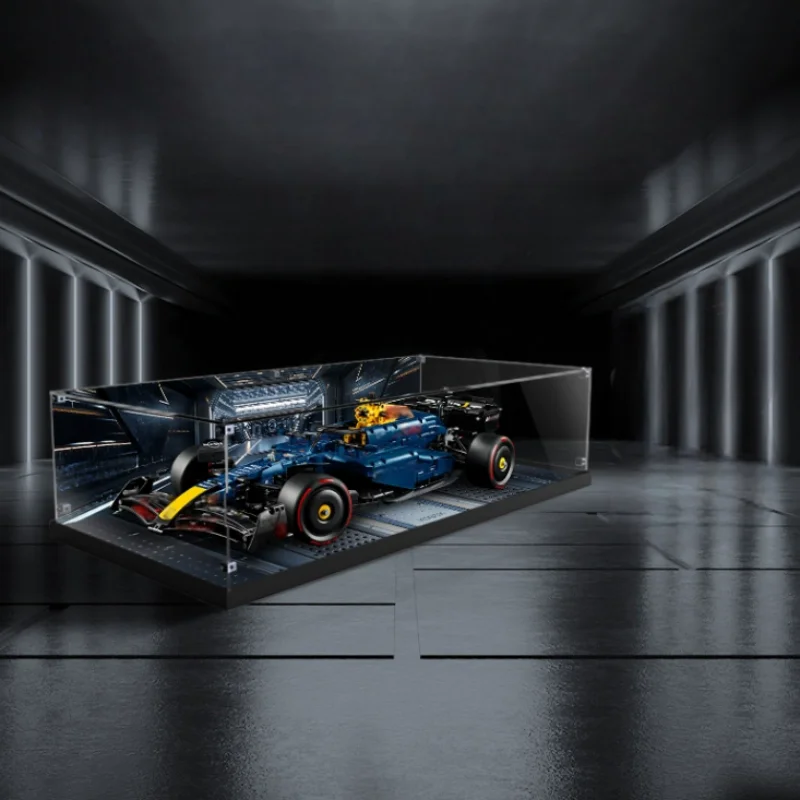 Applicable For 42206 Racing Team Car Model Building Set, 3MM Thick Transparent Dust-proof Acrylic Display Box, Not Included Car