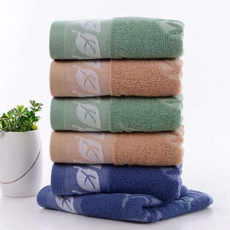 5Pcs/Set Cotton Thicken Leaf  Pattern Sofa Absorbent Face Hair Towel for Adult Household Clean Product Bath Towel Home Textile