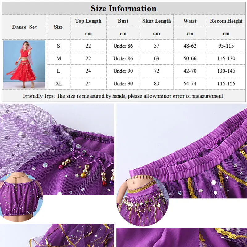 Zestaw kostiumów do tańca brzucha dla dzieci, inspirowany księżniczką Jasmine, arabski strój do występów dla dziewczynek, sukienka na imprezę, strój sceniczny do występów.