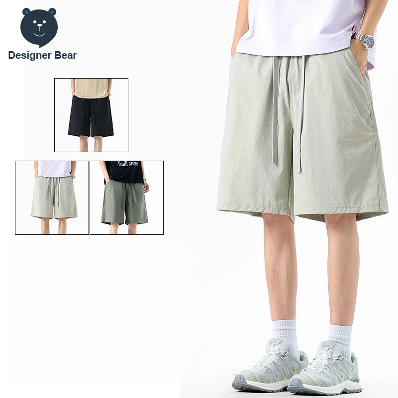 

Easy Leisurely Summer Thin Men's High Stretch Shorts Baggy Straight Drawstring Outdoor Polyamide Fibre Joggers Shorts Bermuda