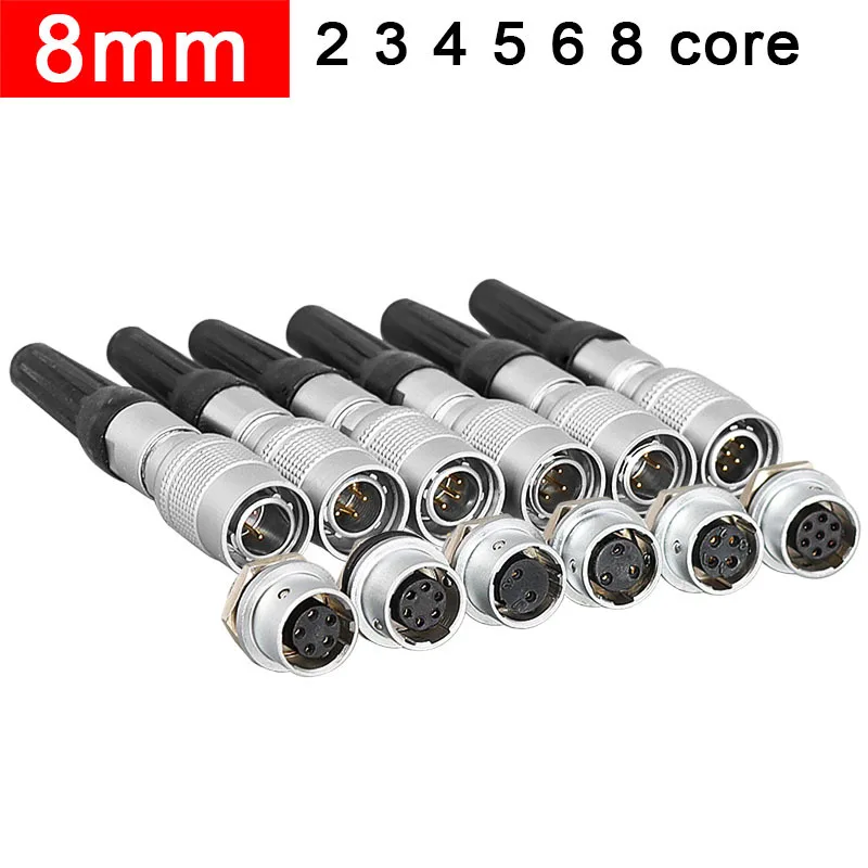 Waterproof Connector Aviation Plug YC8 2 3 4 5 6 7 Core Push-Pull Quick Connection Hole 8MM YC8-2 Pin 3P 4P 5P 6P 7Pin male