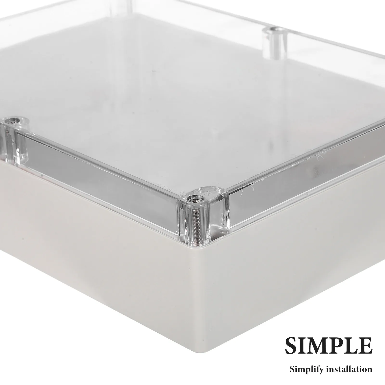 1Set Plastic Waterproof Junction Box Outdoor Electrical Enclosure Transparent Cover Weatherproof Cable Box for Outdoor
