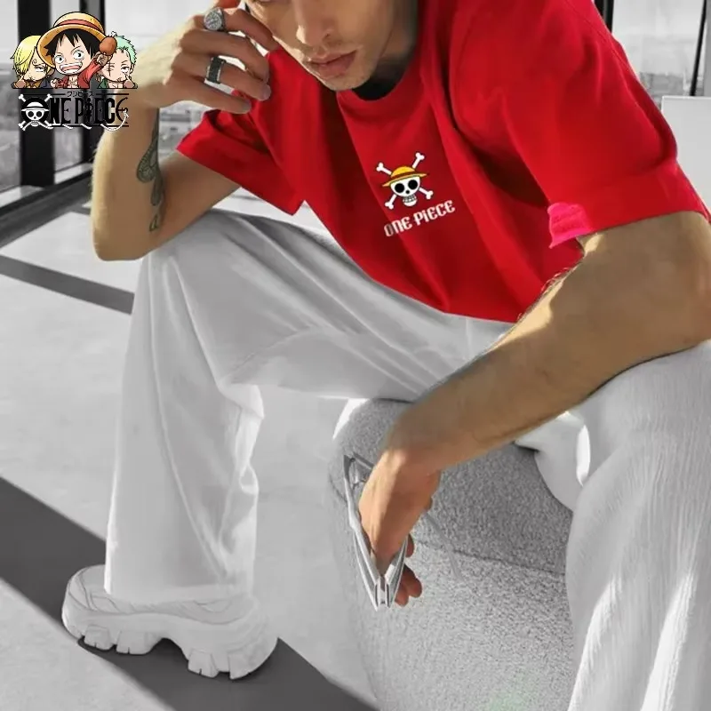 One Piece Luffy Zoro Graphic T Shirts Man Anime Print Summer Y2k Cotton Casual Oversized Short Sleeve Tee Streetwear Harajuku