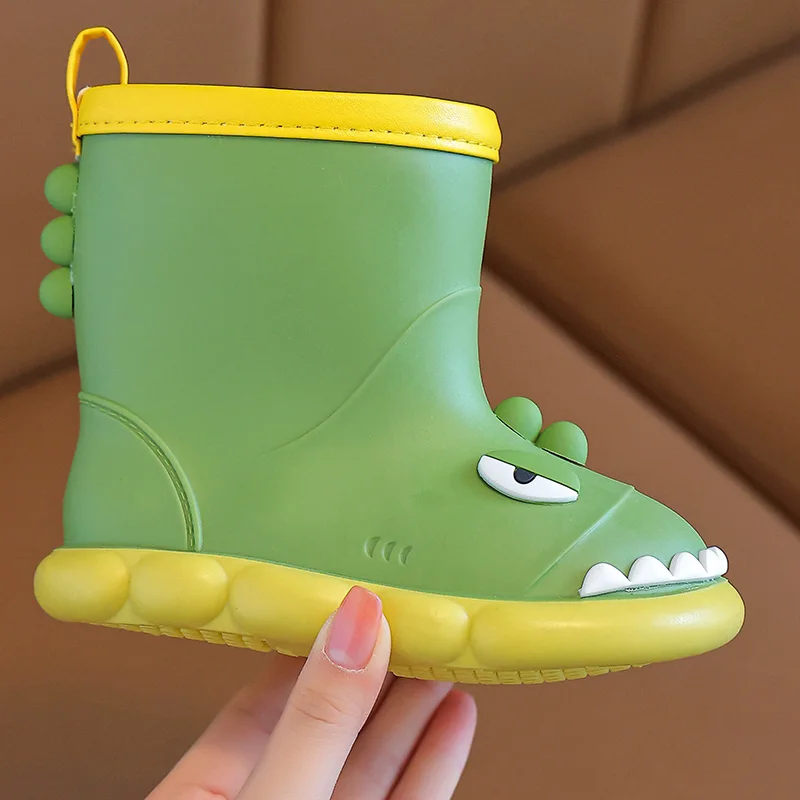 Stivali da pioggia per bambini Baby Boys Girl EVA stivali da pioggia per dinosauri all\'aperto antiscivolo per bambini scarpe impermeabili stivali da