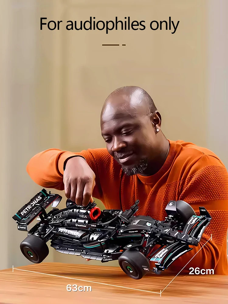 Bouwsteen sportwagen zwart 1:8 autoracewagen 63 cm lengte educatief speelgoed geïntegreerde koppeling verjaardagscadeau.