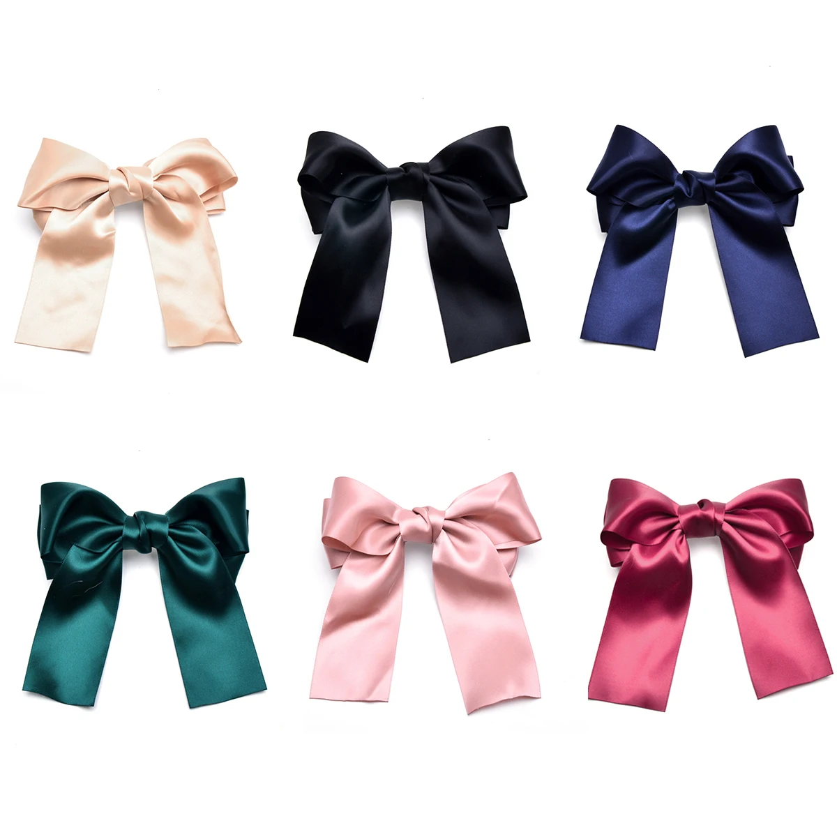 

6pcs Ribbon Hair Clips Women Hair Accessories Bowknot Design Women Accessories Party Birthday Photography Travel Festivals