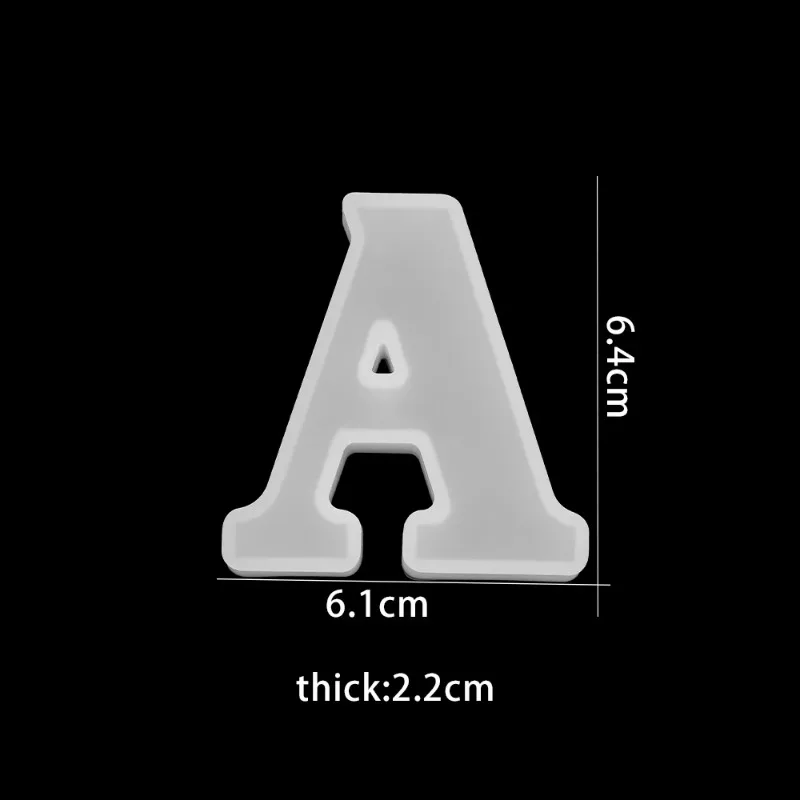 ثلاثية الأبعاد رسالة كبيرة قوالب السيليكون كبيرة الأبجدية UV الايبوكسي الراتنج قالب DIY بها بنفسك صنع المجوهرات قلادة مفتاح سلسلة الحرف لوازم #6