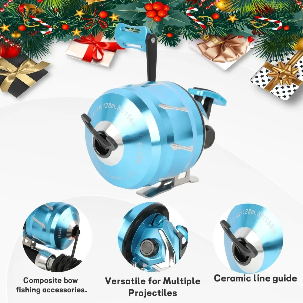 الرماية مجمع القوس الصيد بكرة 5.2:1 نسبة التروس غطاء التصنيع باستخدام الحاسب الآلي 120yds خط Bowfishing الهدف الصيد الرماية الملحقات