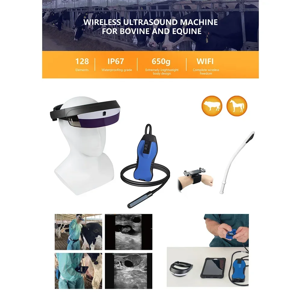 Porco bovino Veterinária Ultrasonido Dog Ecografo, Pet Equipamentos Médicos, veterinário Scanner de ultra-som sem fio, sonda máquina