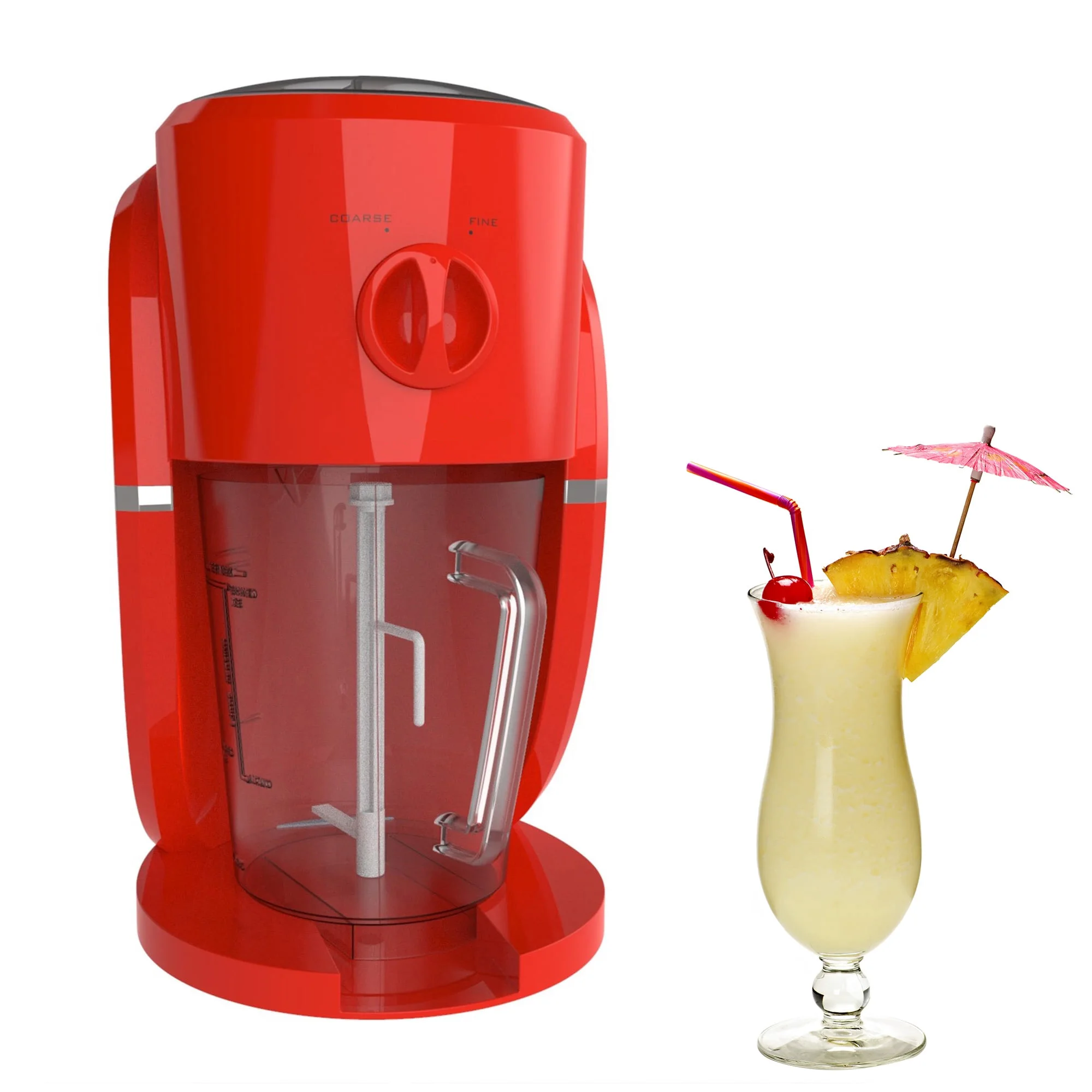 

Ice Crusher, Frozen Drink Maker, and Slushy Mixer (Red)