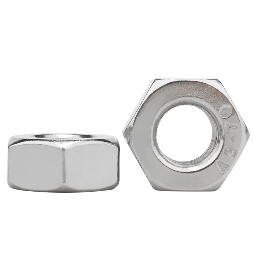 Metric Fine Thread Hexagon Nut 304 Stainless Steel Complete Sizes M4 To M24 Assembly Fittings Solid Build High Precision Design