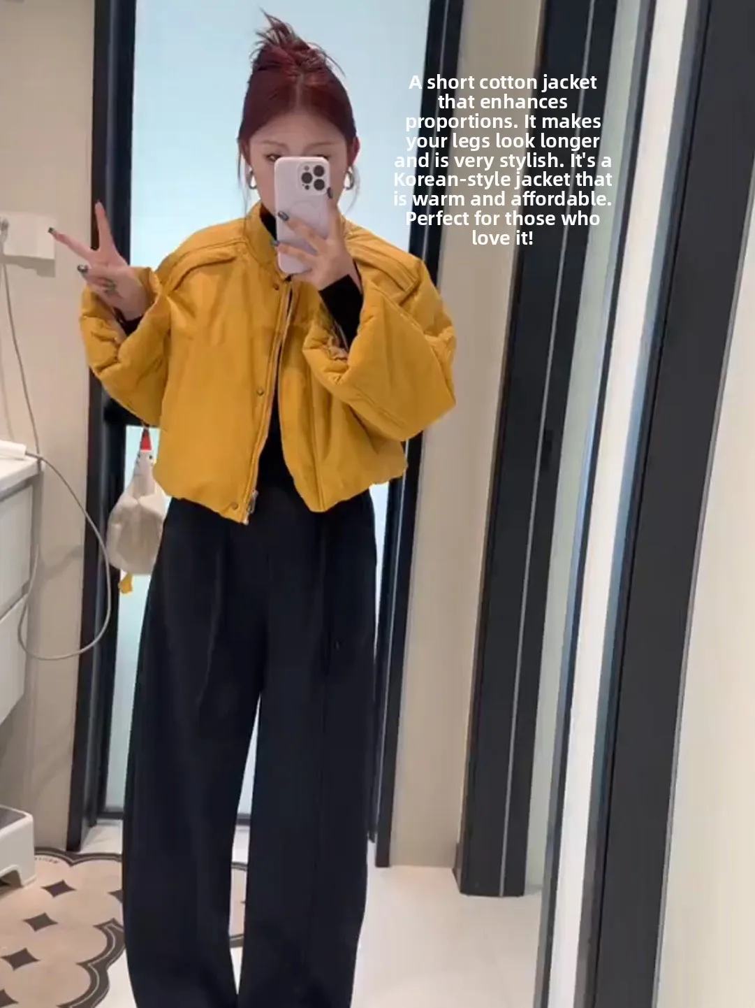 

Faionable Korean Sle Thi Casual round Ne Cotton Jaet Women's Winter New Arrival High Quali All-Match Outerwear