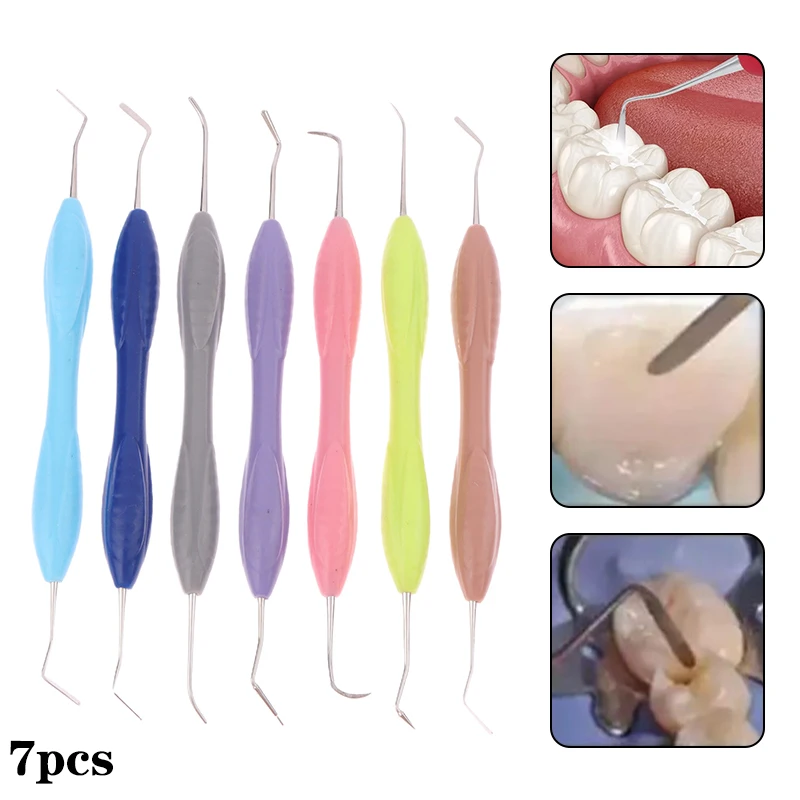 

7PCS Double-Head Dental Composite Resin Filling Spatula Aesthetic Restoration Resin Filler Restoration Instrument Dentist Tools