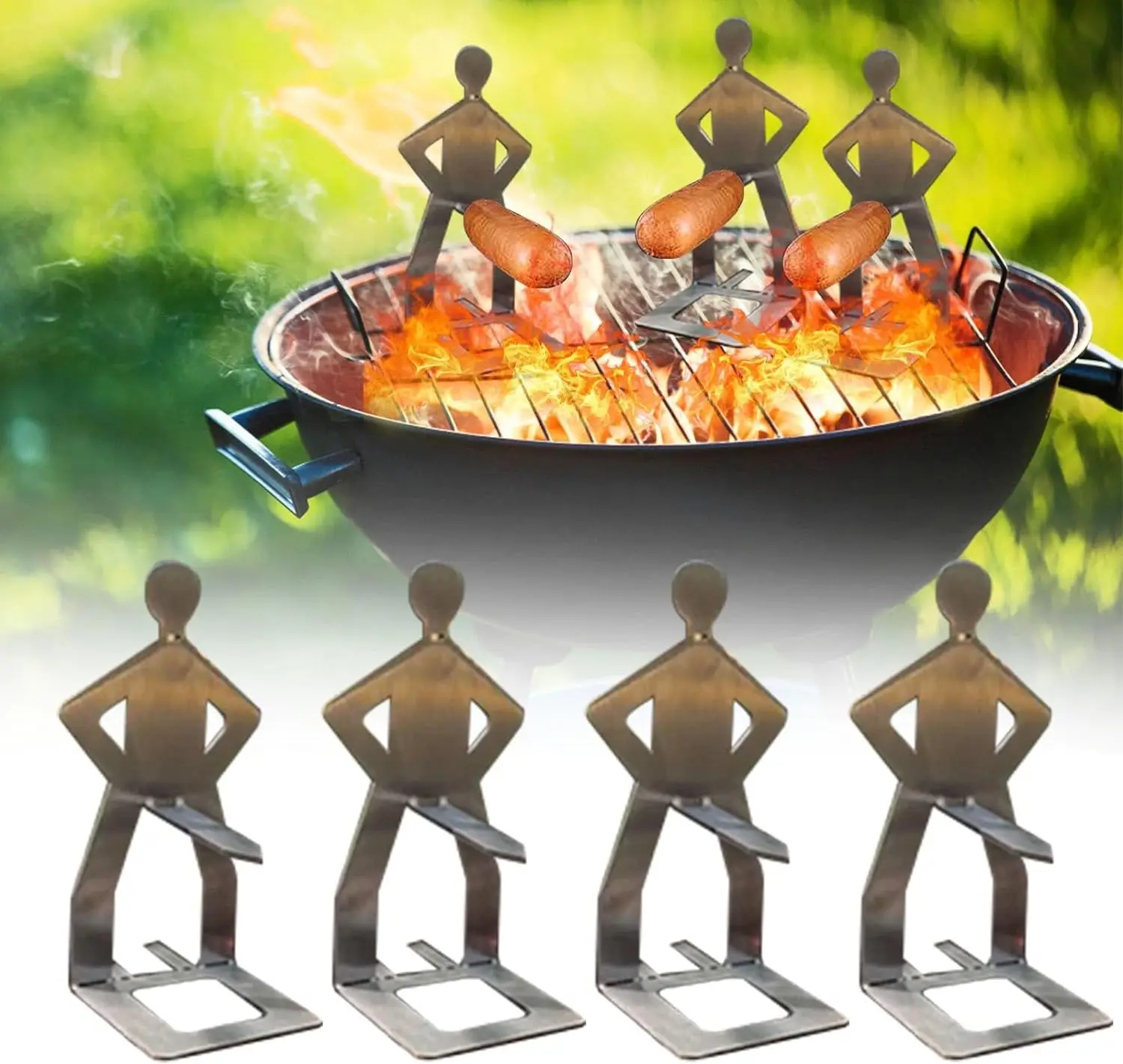 

Portable Barbecue Sausage Hanger Stainless Steel Funny Reusable BBQ Holder for Grill Tool Outdoor Picnic Hot Dog Rack 1/2/3/4pcs