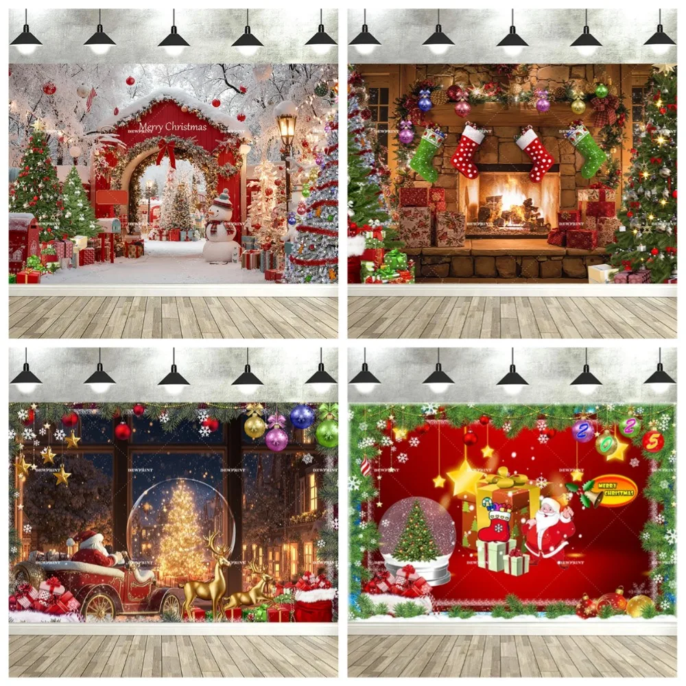 

Christmas fireplace themed banner background, winter Christmas family holiday party, studio decoration photography background