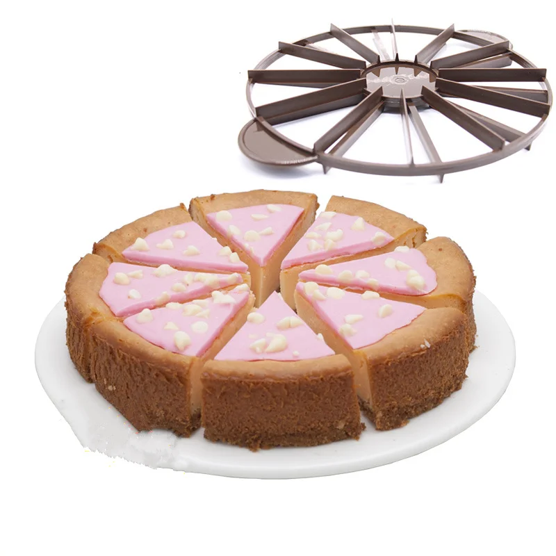 Practical Round Cake Pie Slicer 10/12 Cake Dividers Sheet Guide Cutter Server Bread Slice Knife Baking Accessories