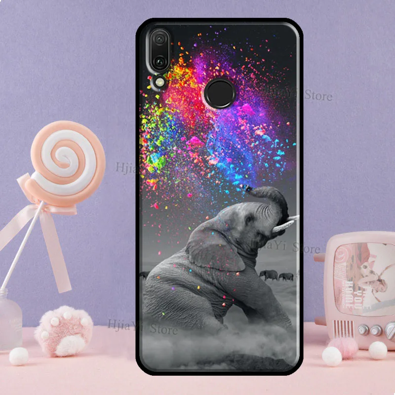 Baby Elephant Moon Soft For Huawei Y7A Y6P Y5P 2020 Y3 II Y9 Y7 Y5 Y6 Prime 2018 2017 2019 Nova 3i 5T Case