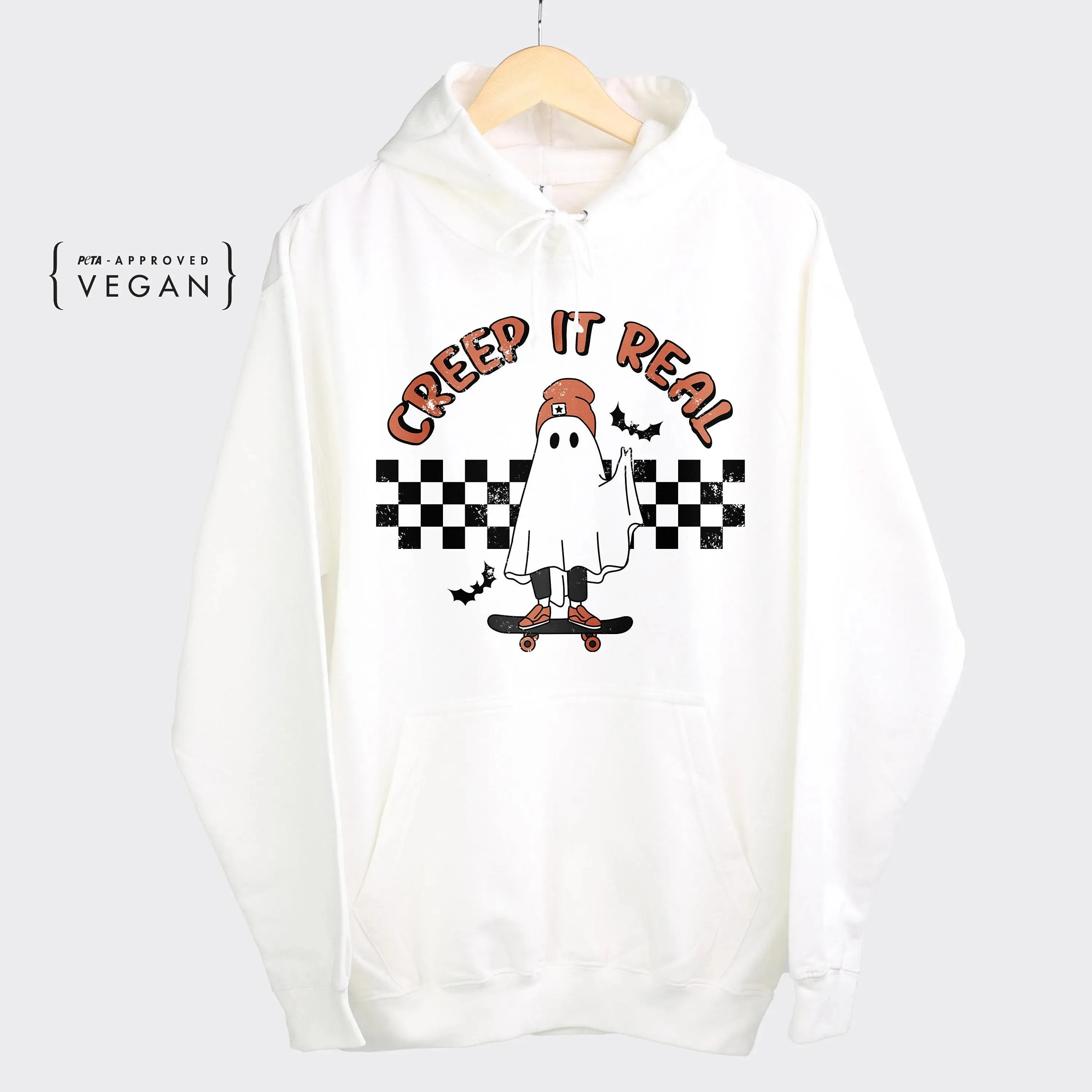 

Skateboarding Ghost and Text Printed Cotton Hoodie Stylish and Light - Hearted Sweatshirt To Showcase Your Unique Sense of Humor