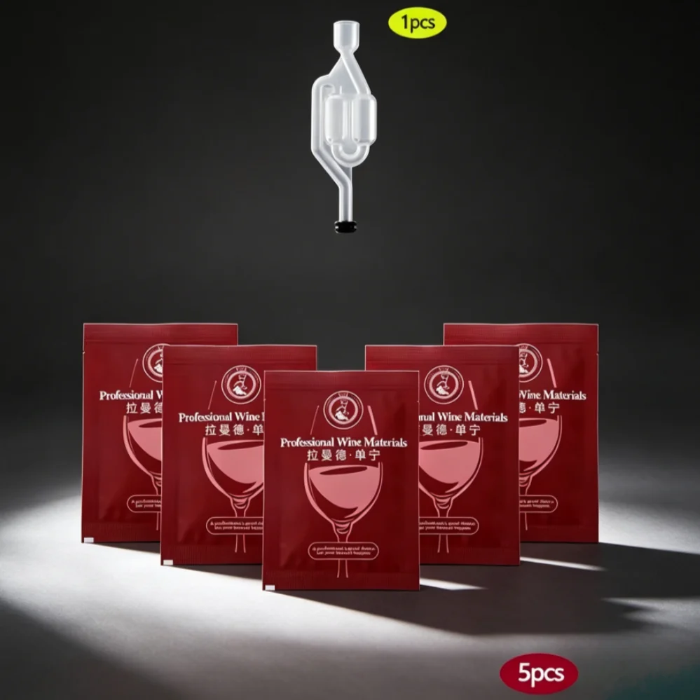 5pcs Tannin with 1pcs Air lock as Gift for Wine Brewing Alcohol Making at Home Fermentation Airlock Seals Beer Fermenter Bucket