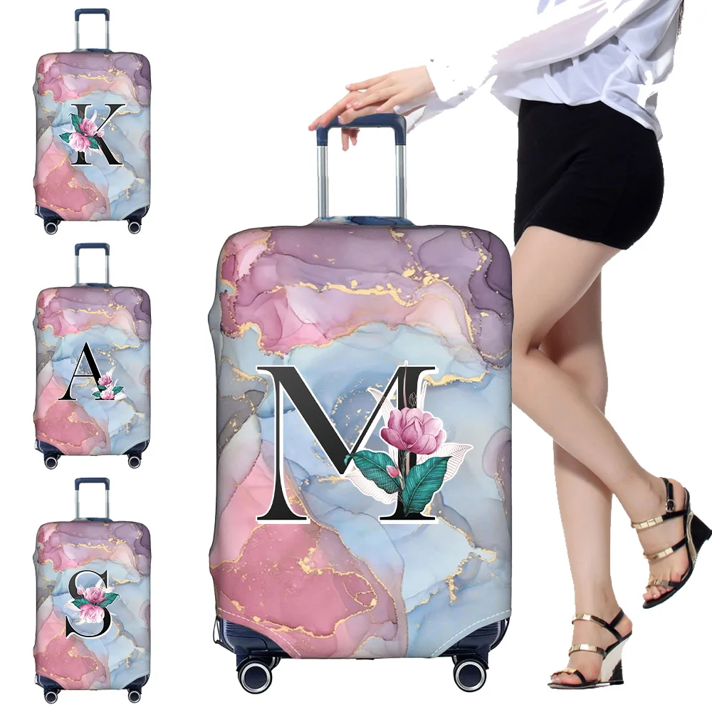 Travel Suitcase Set Is Suitable for 18-32 Inch Stretch Fabric Covers Travel Accessories Luggage Covers Whitemarble Series