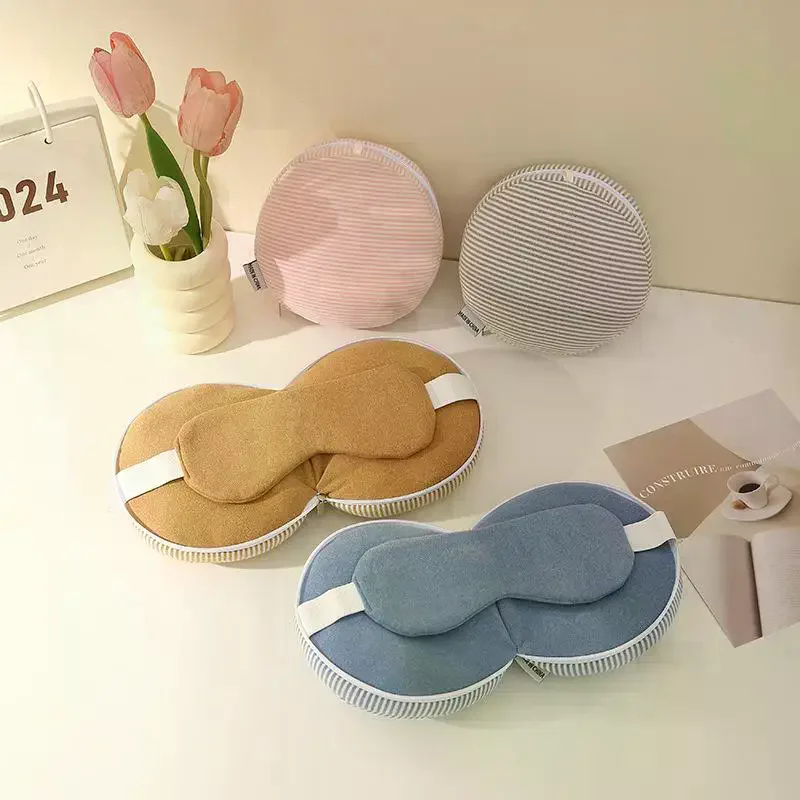 

Portable 2 In 1 Neck Pillow Multifun Sleeping Mask Travel Eye Cover Flight Leg Rest Airplane Office Napping Sleeping Pillow