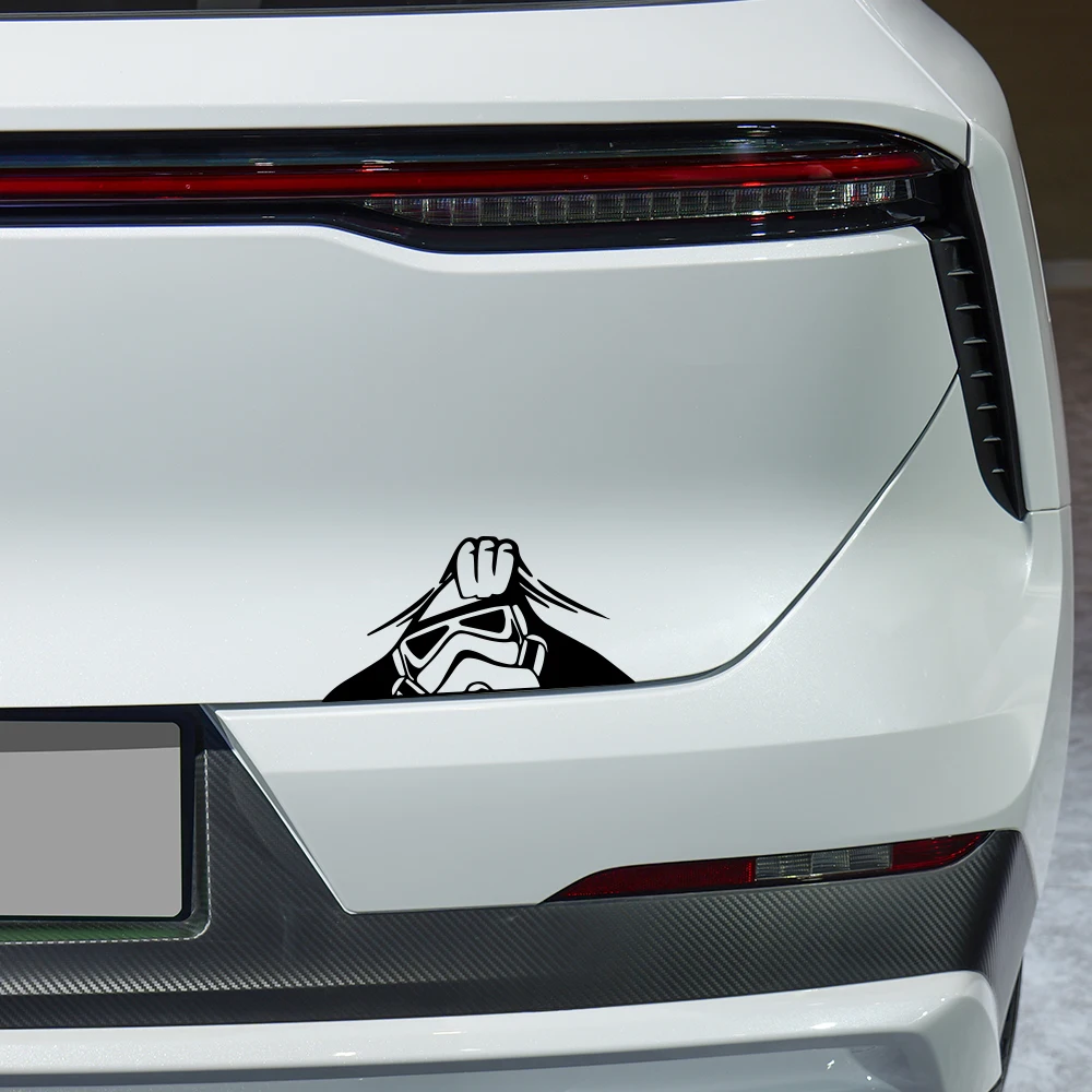 Stormtrooper Peeking Creative Sticker Scratch Resistant Apply On Car Truck Window Laptop Decals Auto Exterior Decor Accessories