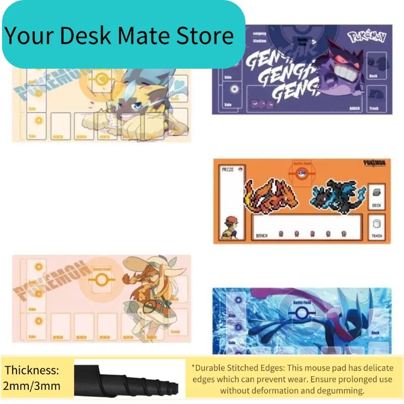 

Anime Pokemon GAME PTCG Dedicated Card Play Mat Battle Against Pikachu Gengar Greninja Charizard Collection Toys