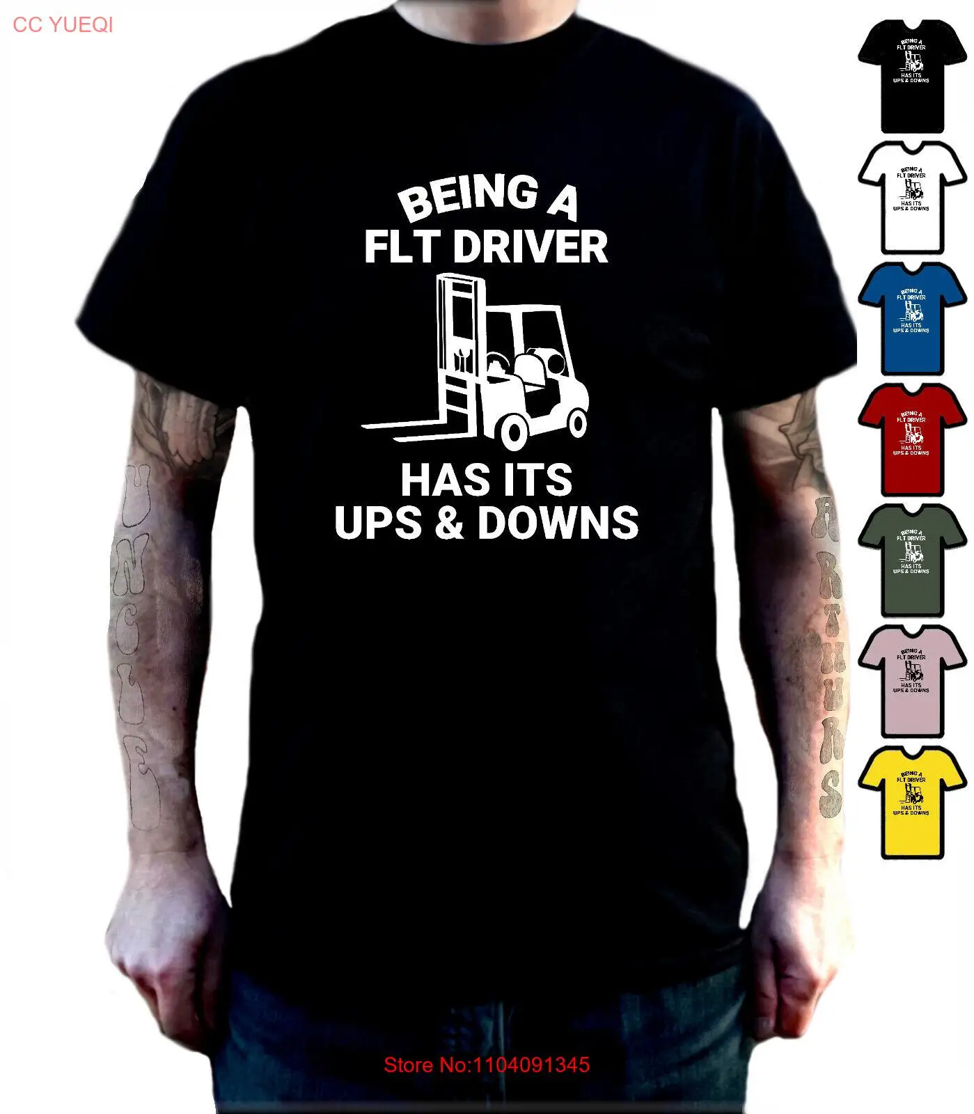 FORK LIFT TRUCK DRIVER FLT Ups & Downs Funny T-Shirt. Birthday, Fathers Day Gift