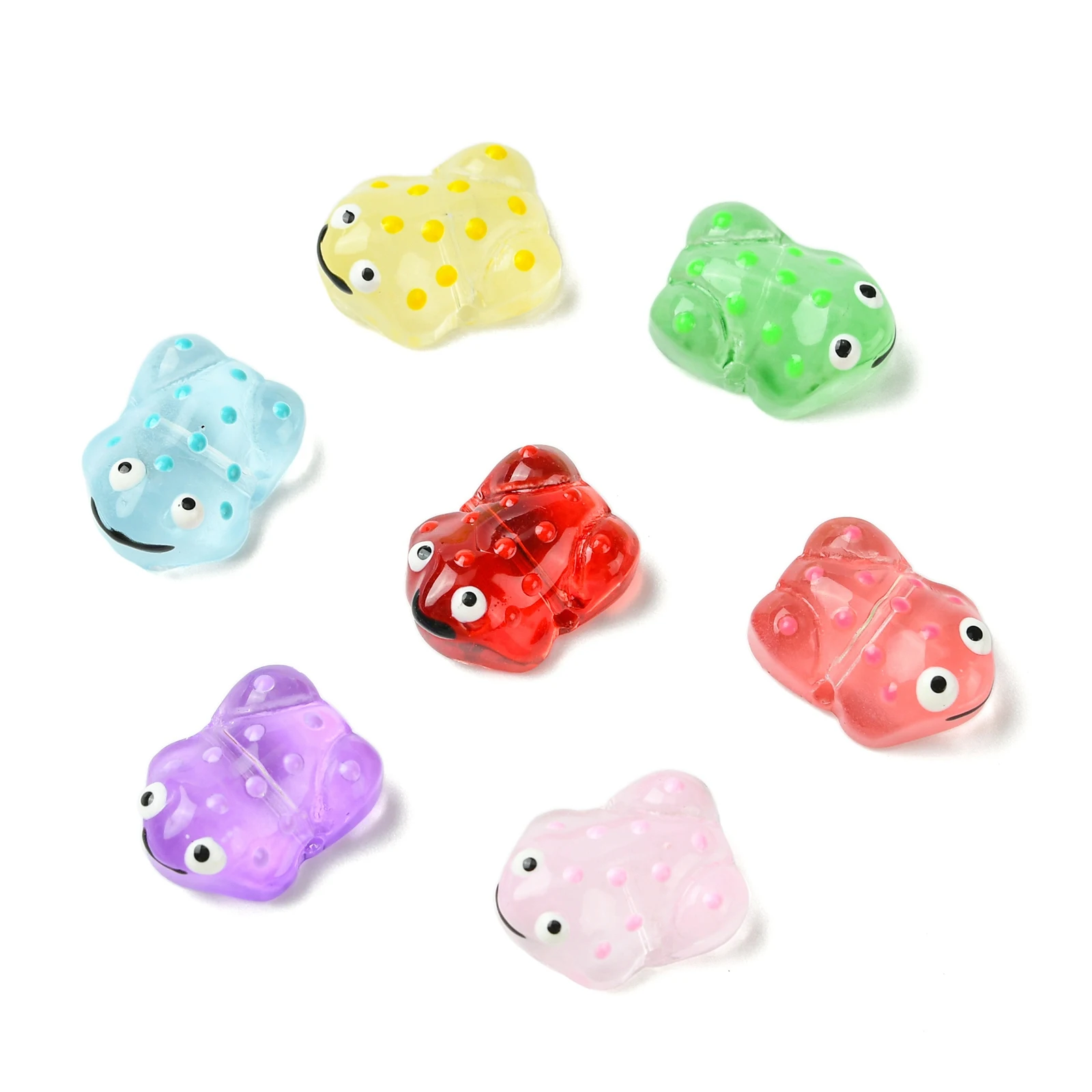 

16 шт., 8 цветов, эмалированные стеклянные бусины в виде лягушки, милые животные, свободные бусины-разделители для DIY, ожерелья, браслеты, серьги, принадлежности для рукоделия