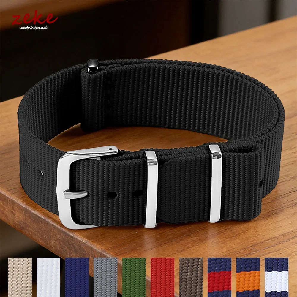 

Ribbed Nylon Watch Band 18mm 20mm 22mm Comfortable Watch Straps Loop Military Washable Wristband Blet for Men Sports Watchbands