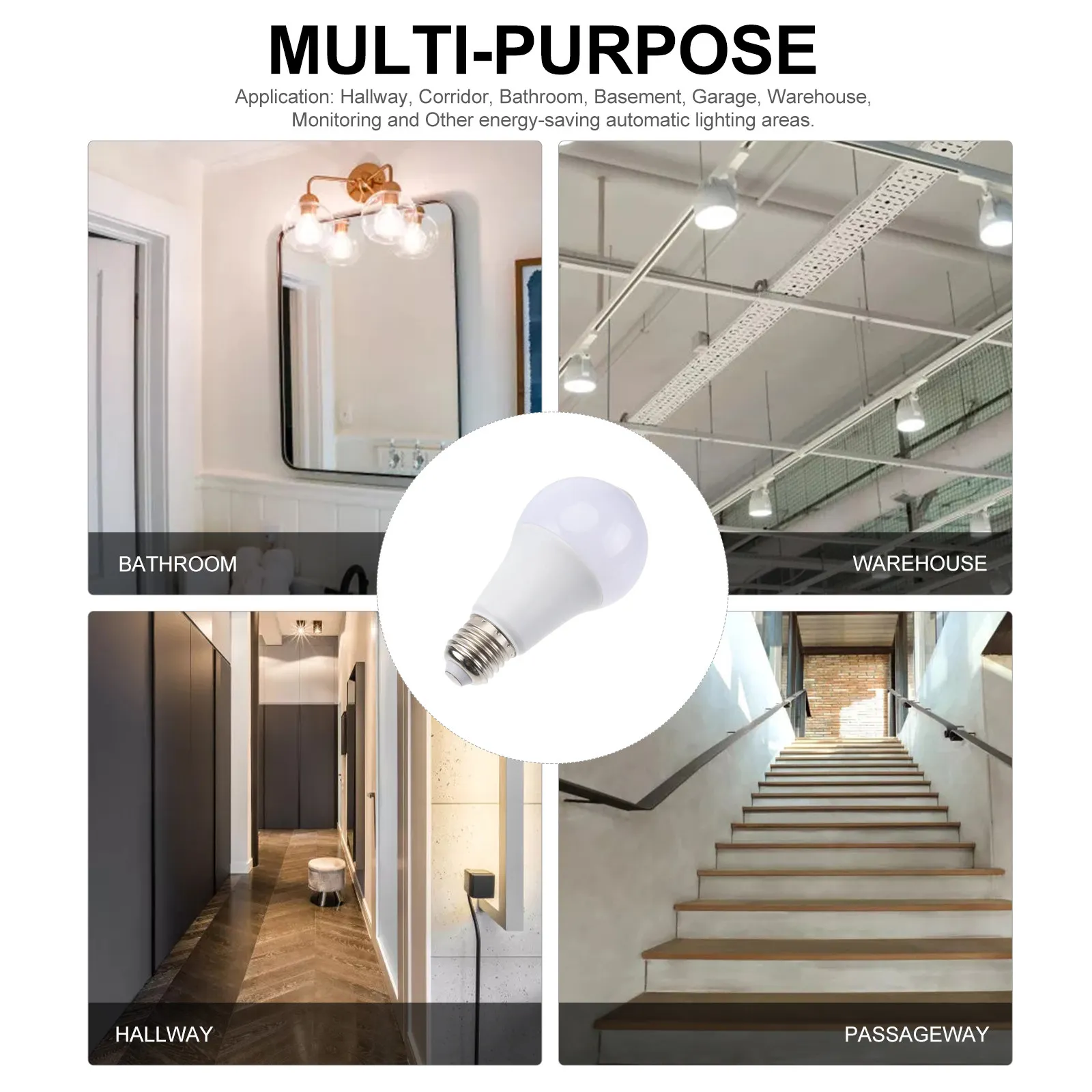9W LED Motion Sensor Bulb Infrared Ray 5630 Silver Paster High Brightness Auto Sensing Light for Hallway Corridor Bathroom