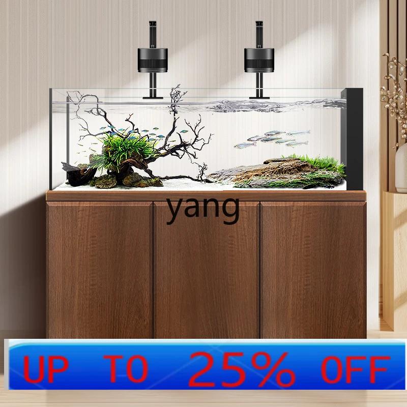 LH  native stream tank fish tank living room home floor glass ecological aquarium