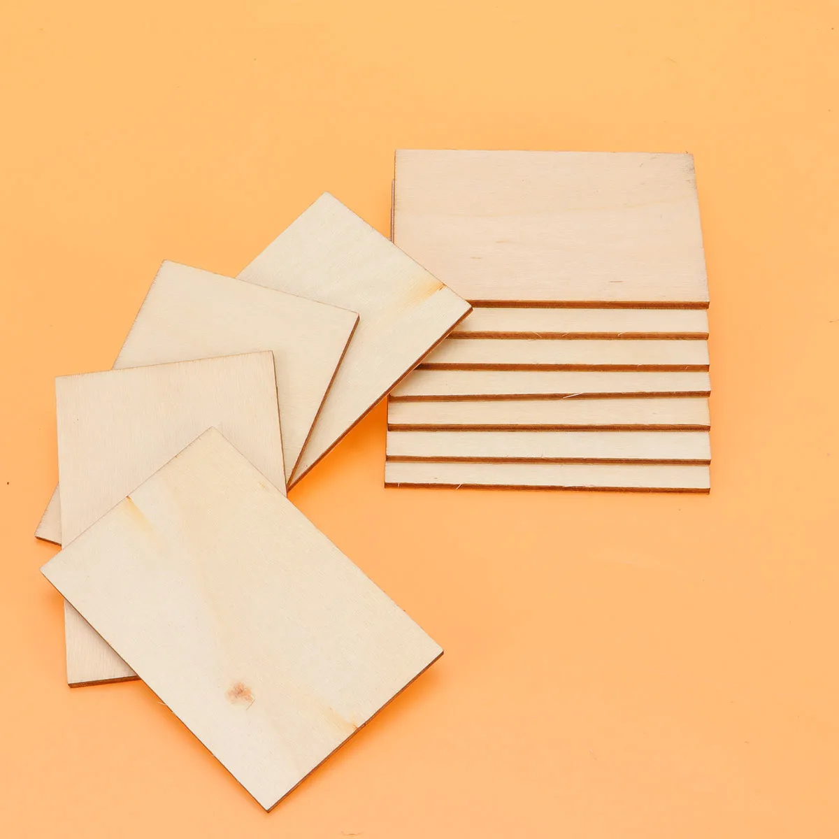 

60Pcs Rectangular Wooden Slices Right Angle Shape 7.6x5.1cm DIY Handicraft Accessories Lightweight Durable for Holiday Party