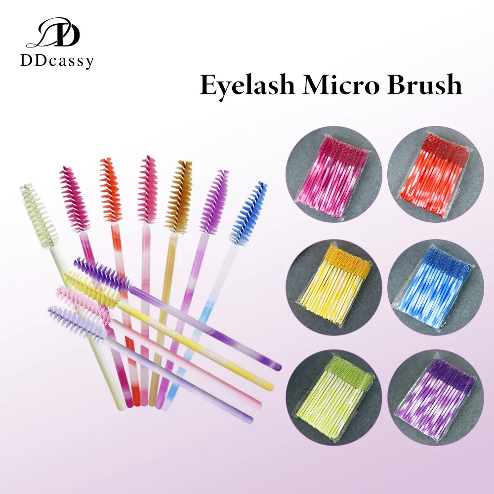 Groothandel borstel make-up tools 50 stuks kam wegwerp mascara individuele 18 kleuren applicator toverstaf wimperborstel