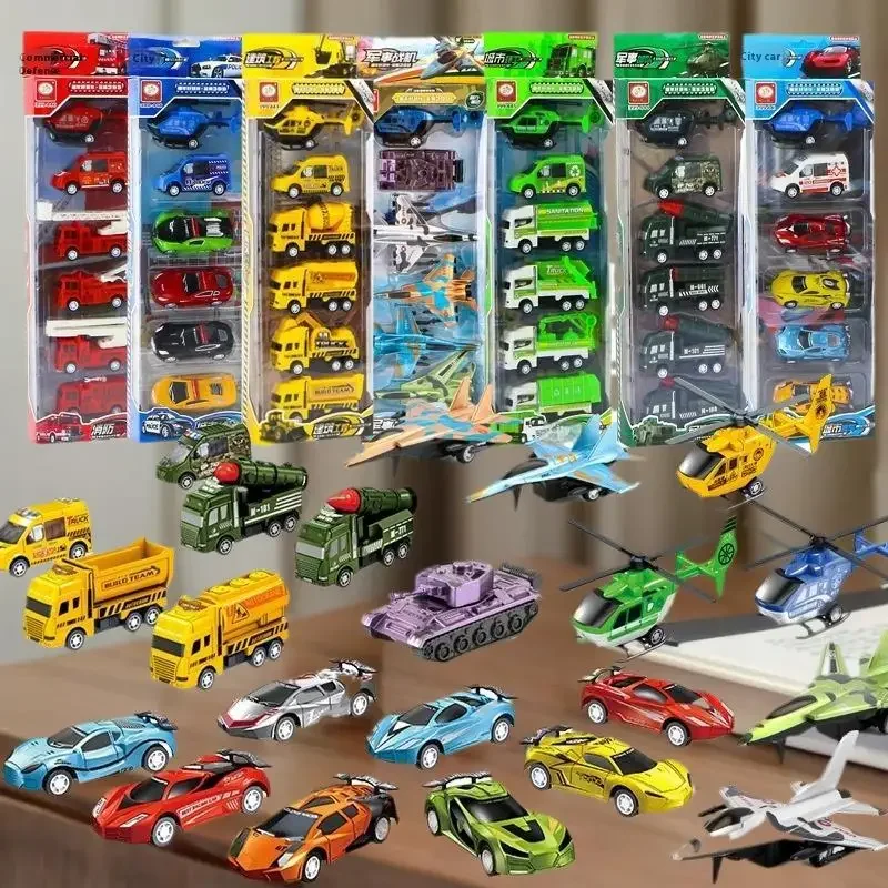 어린이를 위한 이상적인 선물, 4/6Pcs 풀백 관성 위생 트럭 장난감, 엔지니어링 차량 모델