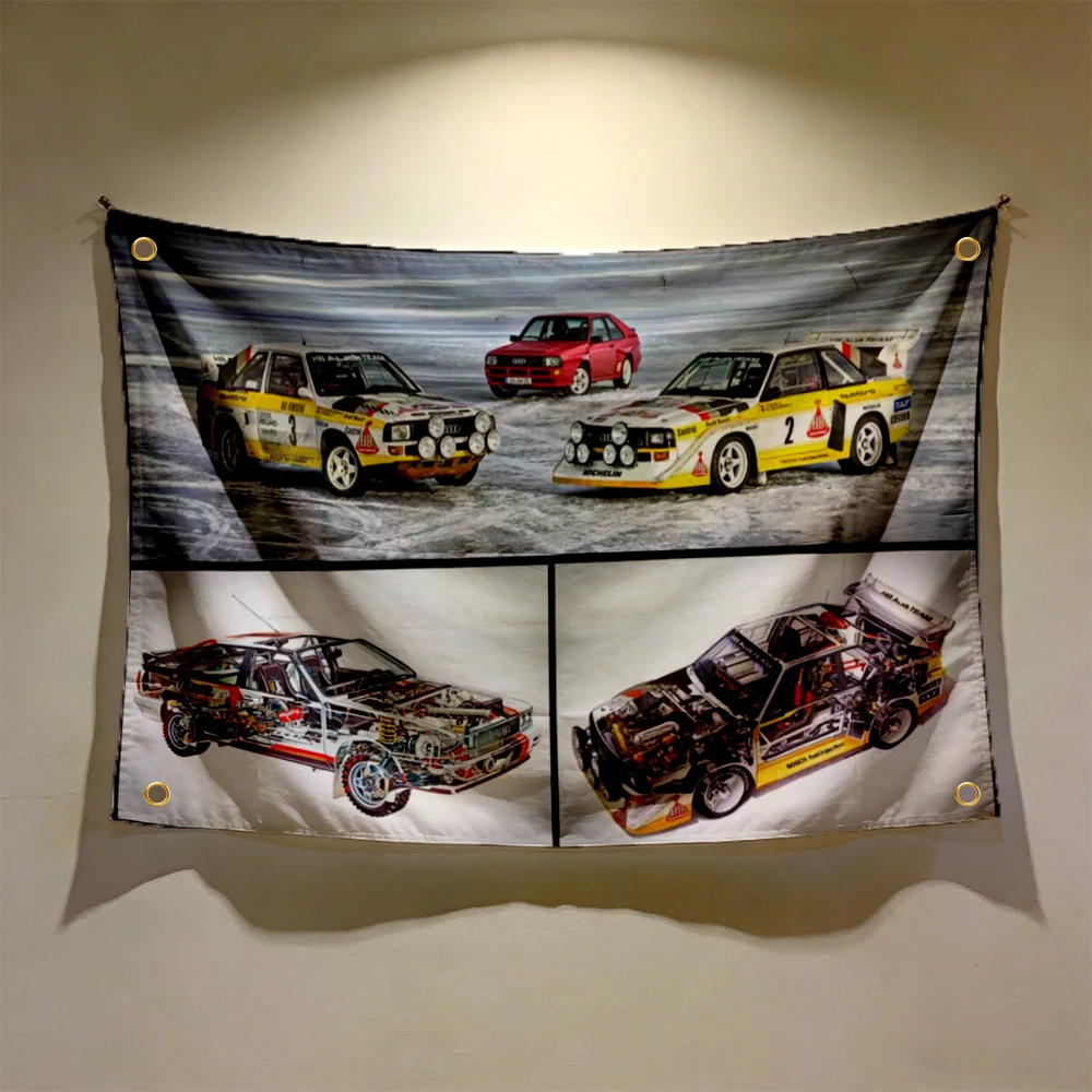90x150cm Classic Racing Car Sectional View Aoto Flag Tapestry Polyester Digital Banner for Garage Wall Art Out Door Decoration