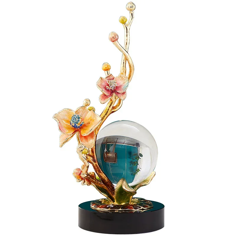 Enamel color alloy art ornament, Qingshan deer new Chinese style, home living room wine cabinet, entrance creative decoration