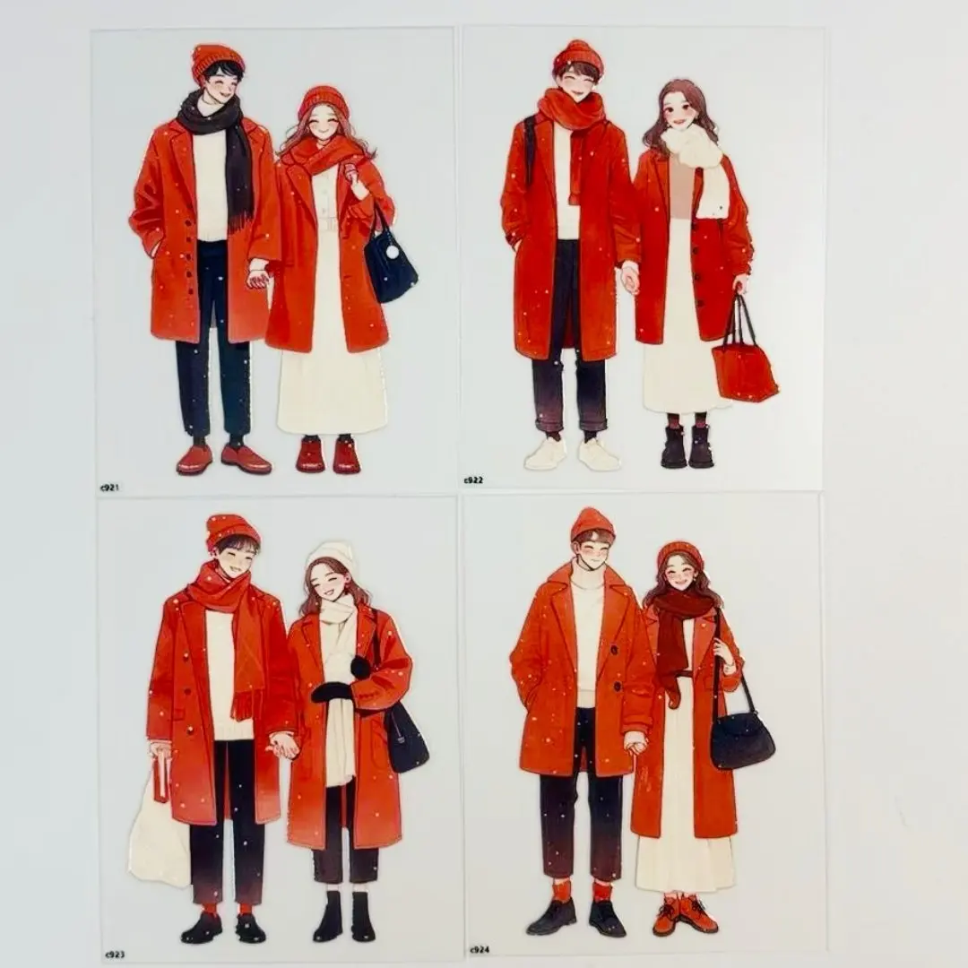 

12.17 New 18 Styles Flat Stickers DIY PET Couple Family Series Phone Back Card Collage