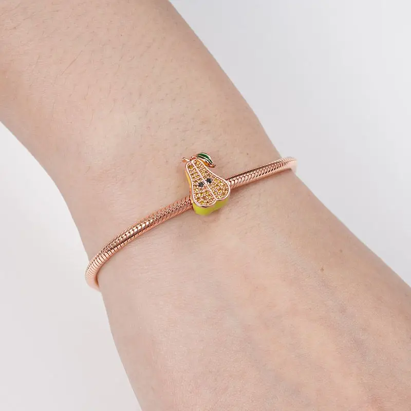 جديد 925 فضة ارتفع الذهب الآيس كريم سحر Ley 925 سلسلة مطرز صالح الأصلي سوار إكسسوارات DIY بها بنفسك السيدات مجوهرات #5