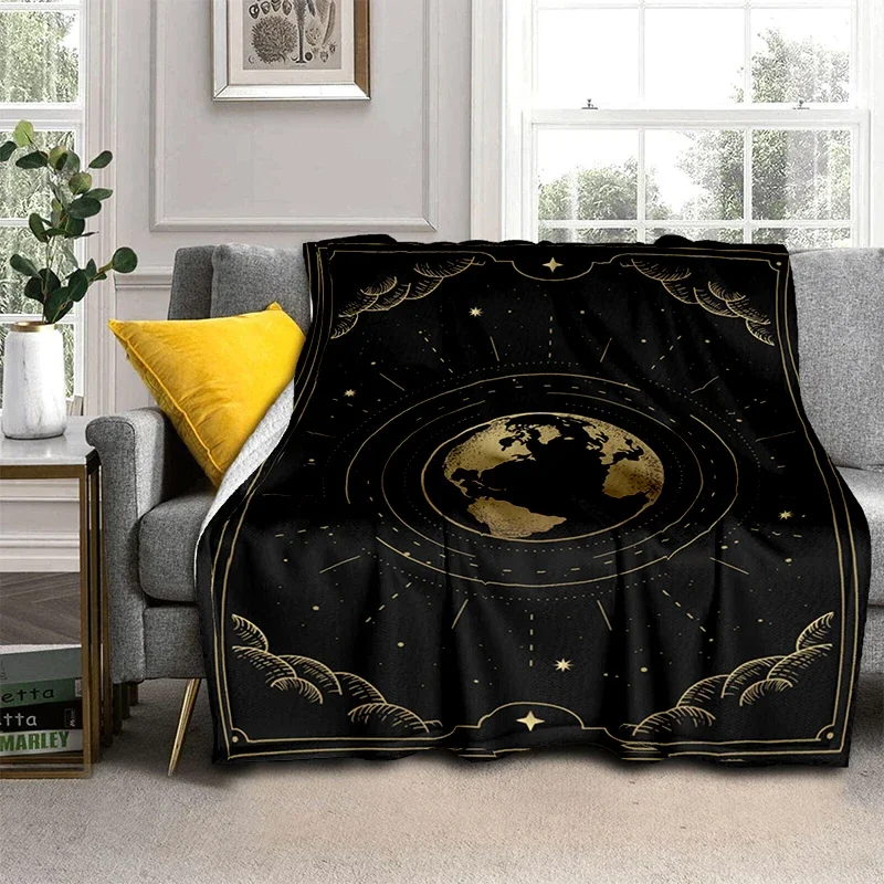 Scale of Justice Magic Astrology Esoteric Gold Manta Sofa Bed Cover Soft Blanket Plaid Warm Flannel Throw Blankets Fans Gift