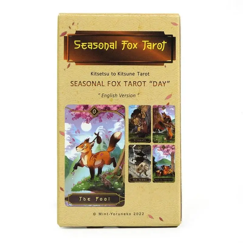 78pcs Tarot Cards Seasonal Fox Oracle Deck Meaning Family Party Board Game Oracle Cards Divination Fate Card