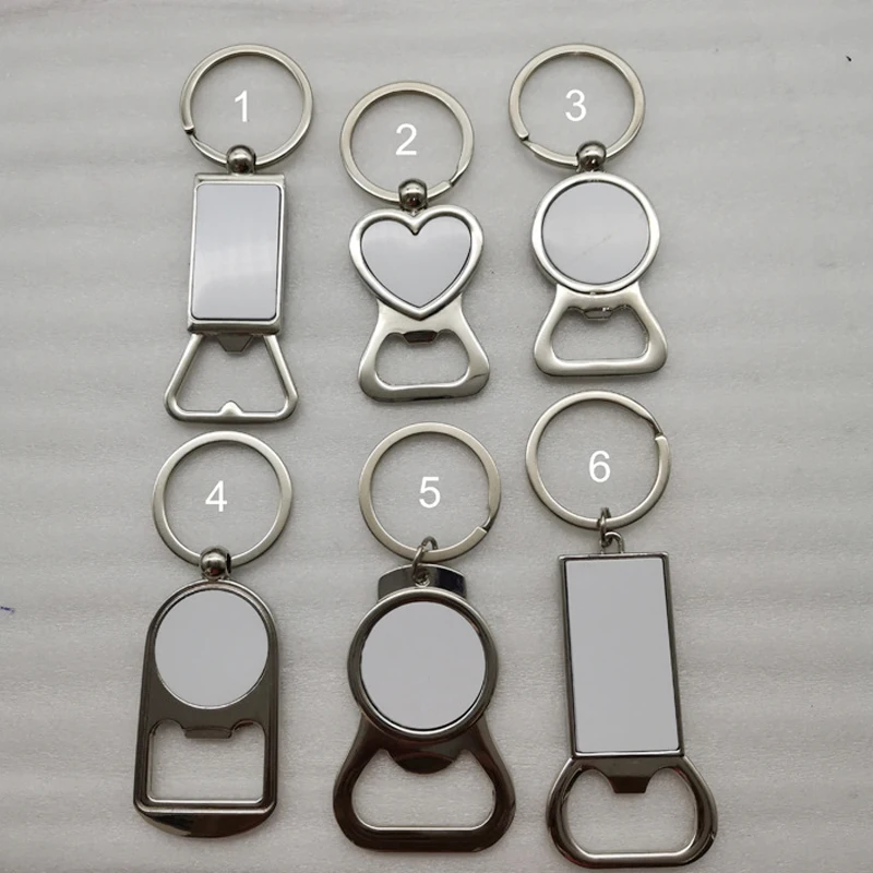 

Free Shipping 30pcs/lot Sublimation Blanks Custom Metal Wine Bottle Opener Keychains For Custom Dad Boyfriend Gifts