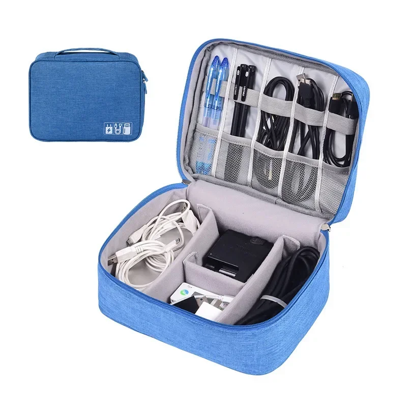 New Electronic Storage Bag Polyester Data Cable Overall Storage Bag Multifunctional Large-capacity Digital Accessory Bag