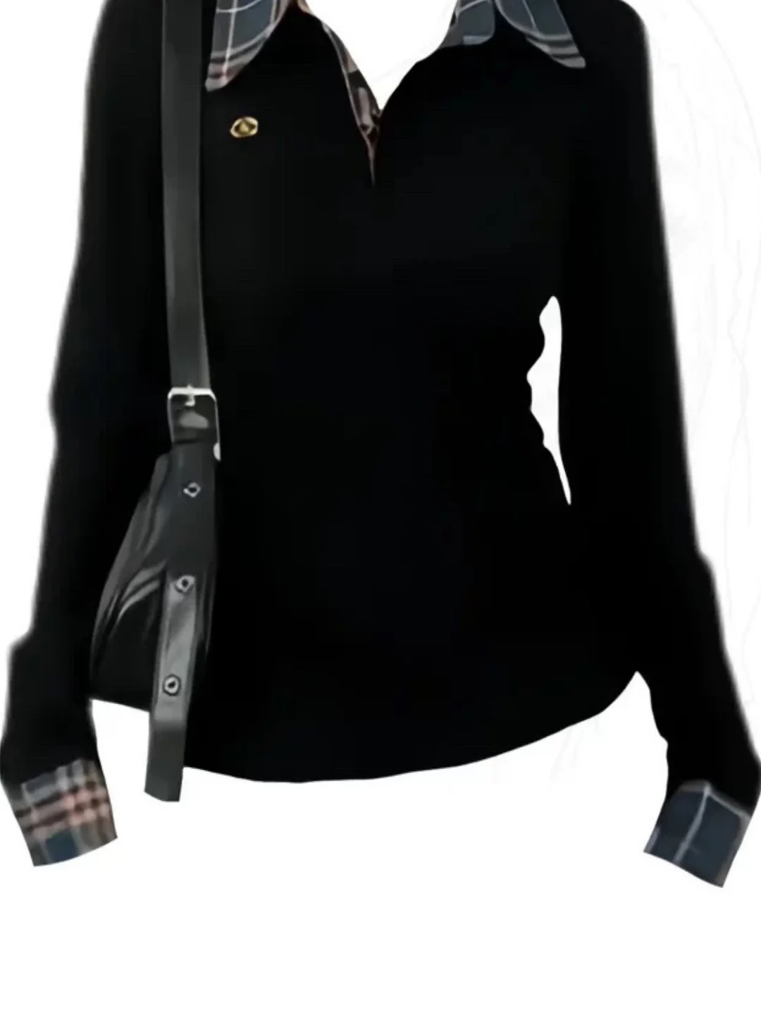 

Длинный винтажный цветной блузка с воротником для похудения, женский топ Sweet And Spicy Base irt Commute Sle, корейский крой