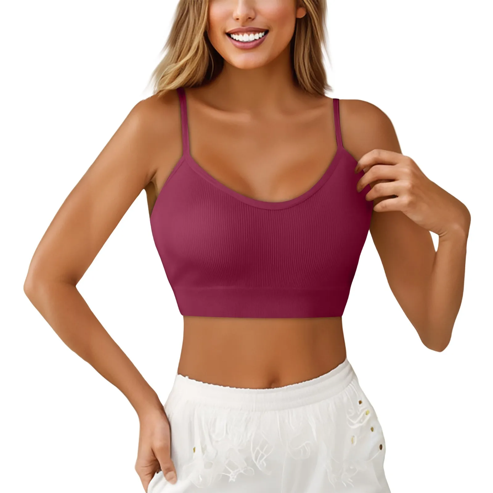 Intimo femminile Canotta da donna con fondo e imbottitura sul petto Intimo sexy oversize con imbottitura sul petto Ropa De Mujer Lingerie Top