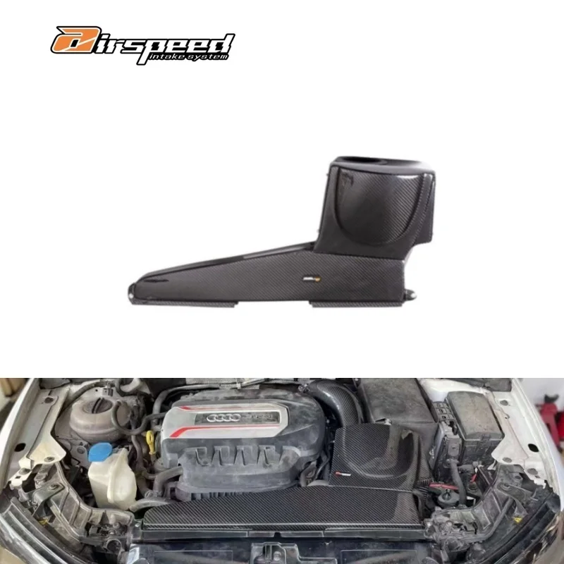 

Dry Carbon Fiber Cold Air Intake System 3K Twill Weave Car Engine Carbon Fiber Induction System for Audi A3 S3 EA888 1.8T 2.0T