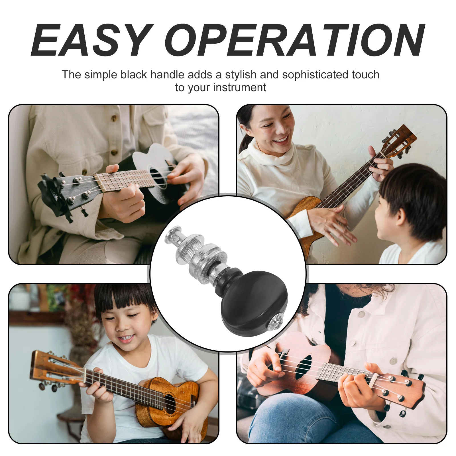 

4pcs Ukulele Tuning Pegs Black Handle Universal Fit For Soprano Concert Tenor Accurate Tuning Musical Instrument Accessories